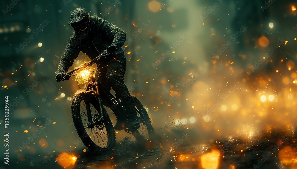 A futuristic racer speeds through a red and white track, helmet reflecting the intensity of the moment. A futuristic racer speeds through a red and white track, helmet reflecting the intensity of the moment.