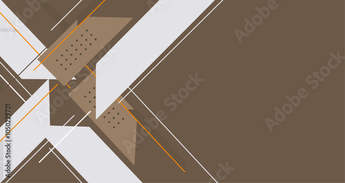 Abstract Modern Deep Green Design with Lines and Shapes