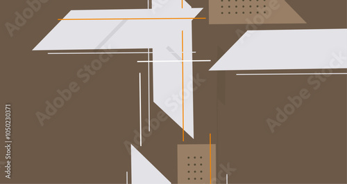 Abstract Modern Deep Green Design with Lines and Shapes