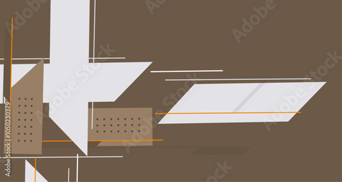 Abstract Modern Deep Green Design with Lines and Shapes