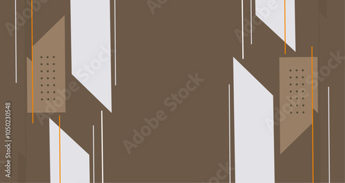 Abstract Modern Deep Green Design with Lines and Shapes