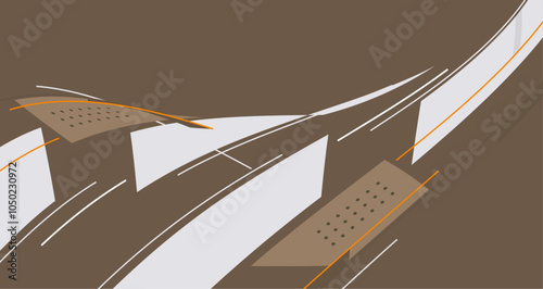 Abstract Modern Deep Green Design with Lines and Shapes