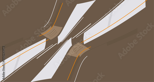 Abstract Modern Deep Green Design with Lines and Shapes