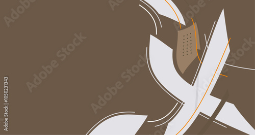 Abstract Modern Deep Green Design with Lines and Shapes