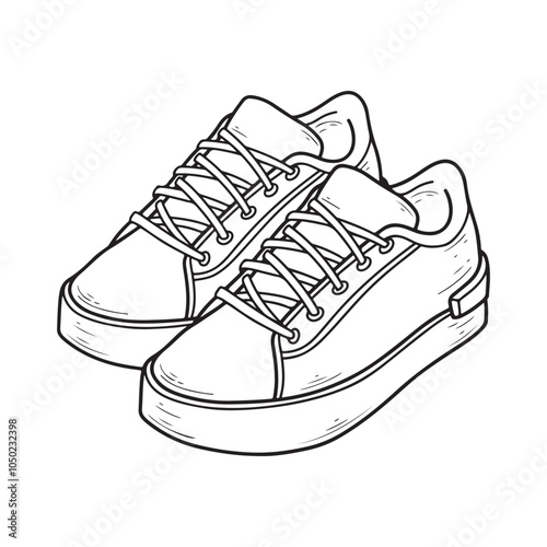tattoo and t shirt design black and white hand drawn sneakers shoes 