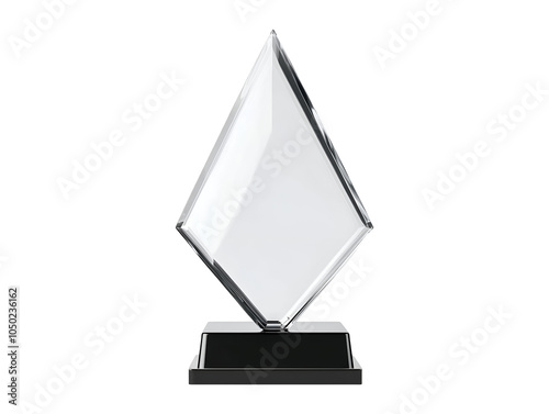 Crystal trophy award mockup isolated on transparent or white background, png photo