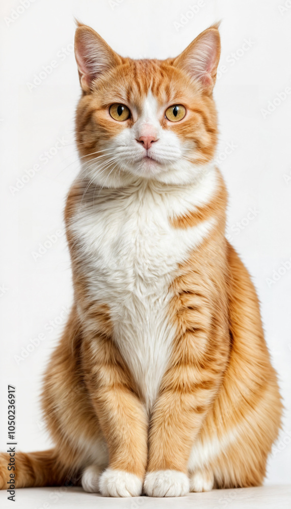 Obraz premium a cat isolated on white background, cat model 