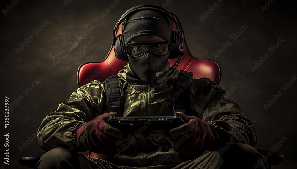 Competitive gamer intensely focused on screen