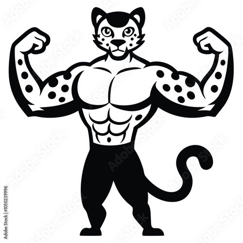 Muscular Cheetah Silhouette. photo