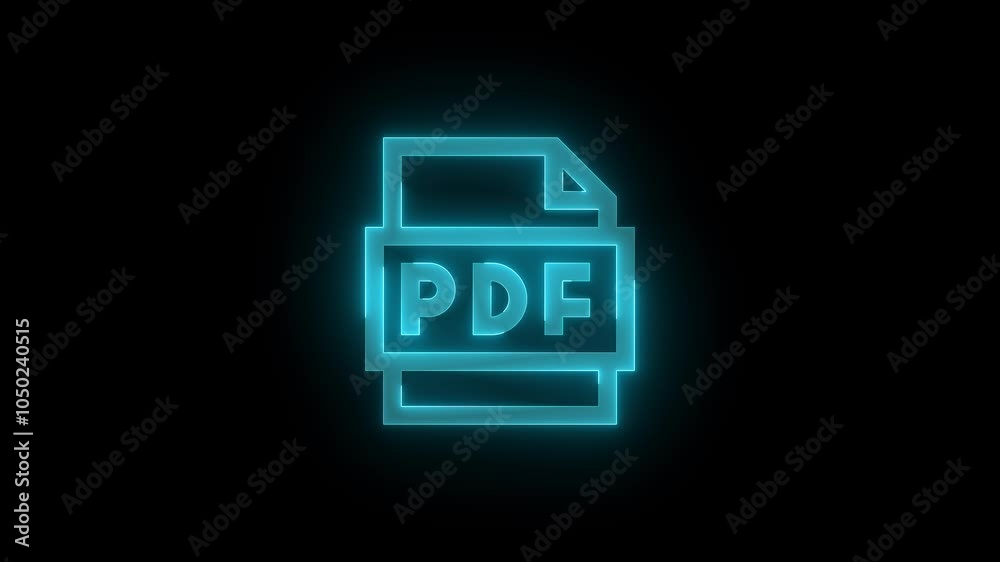 PDF cept stroke icon glowing neon animation PDF cept stroke icon glowing neon animation