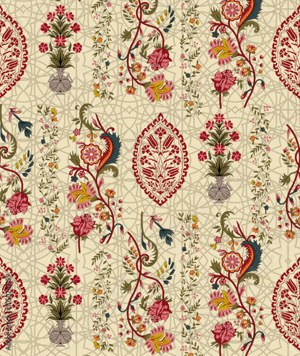 Obraz na płótnie seamless beautiful wallpaper cards all over design floral leaf vintage ornament Victorian ethnic geometric print paisley w salonie