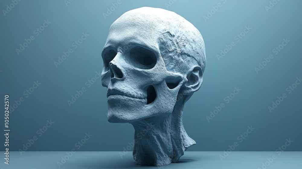 A white skull with a smile on its face A white skull with a smile on its face