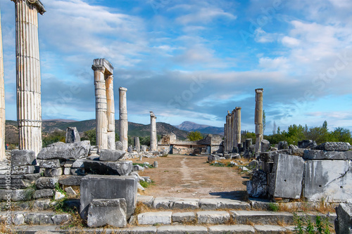 The ruins of Aphrodisias Ancient city (Afrodisias) in Turkey. The city was named after Aphrodite, the Greek goddess of love photo