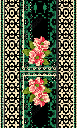 Obraz na płótnie seamless beautiful wallpaper cards border design floral leaf vintage ornament Victorian geometric ethnic print paisley w salonie