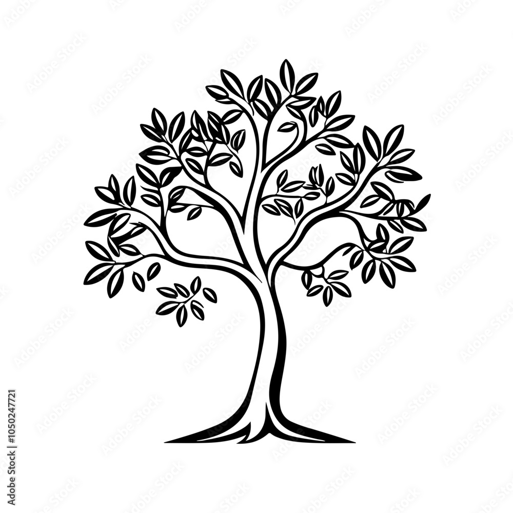 Obraz premium Curved Leafy Tree