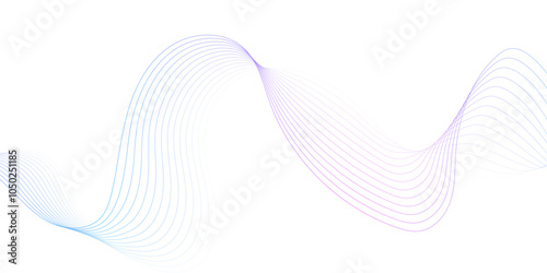White wave curve lines banner background design. Abstract soft wave lines dynamic flowing Perpall light isolated background. Vector Illustration of the blue pattern of lines. stripes on white.	
