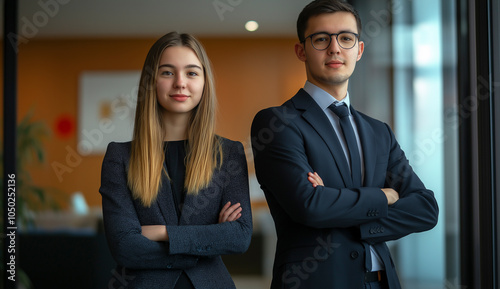 Retrato corporativo de dois jovens empresários