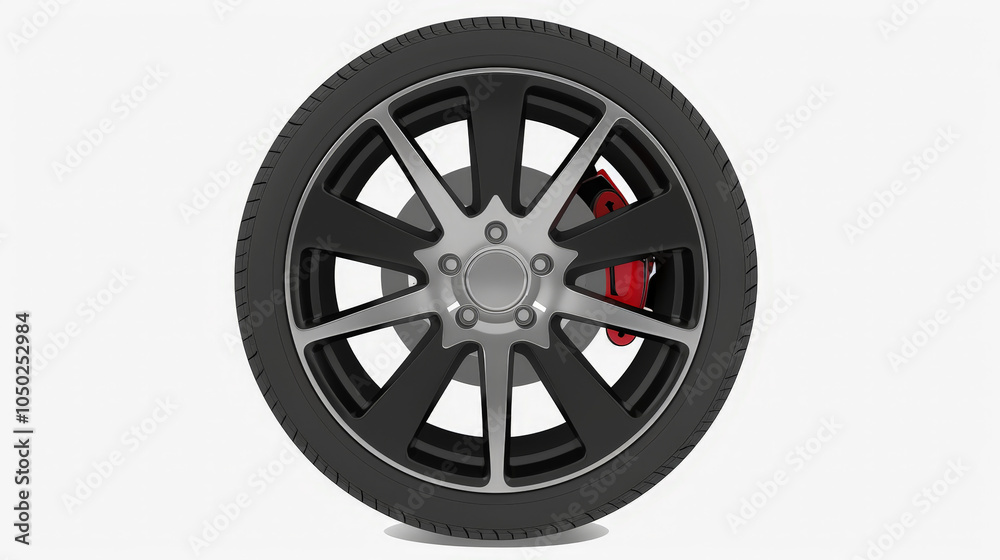 Fototapeta premium tire, car wheel isolated on white