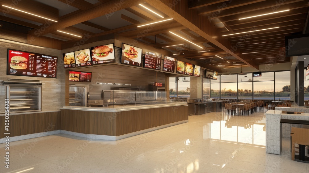 Obraz premium Modern Fast Food Restaurant.