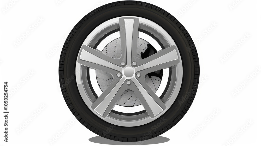 Obraz premium tire, car wheel isolated on white