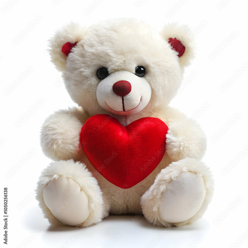 white teddy bear red holding heart on white background white teddy bear red holding heart on white background