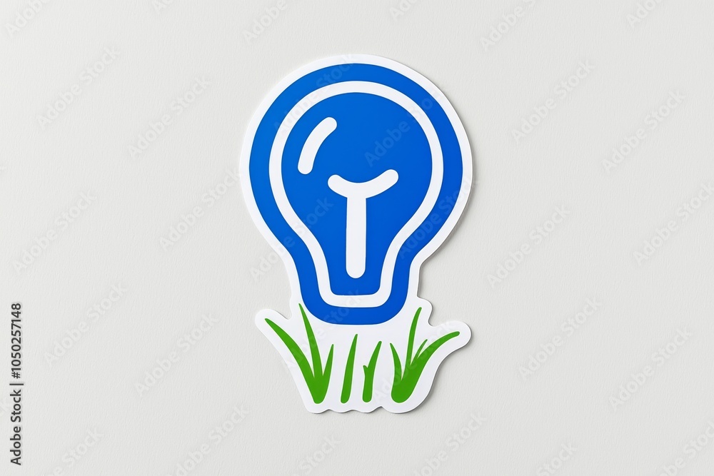 A vibrant blue light bulb logo emerging from green grass, symbolizing eco-friendly innovation and creativity. A vibrant blue light bulb logo emerging from green grass, symbolizing eco-friendly innovation and creativity.