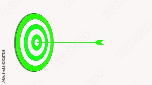 Dynamic Arrows Hitting Target white and green a Boards. green Arrows and Target Marketing targeting Board  strategy symbol.