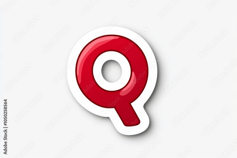 A vibrant red letter Q with a glossy finish on a white background. A vibrant red letter Q with a glossy finish on a white background.