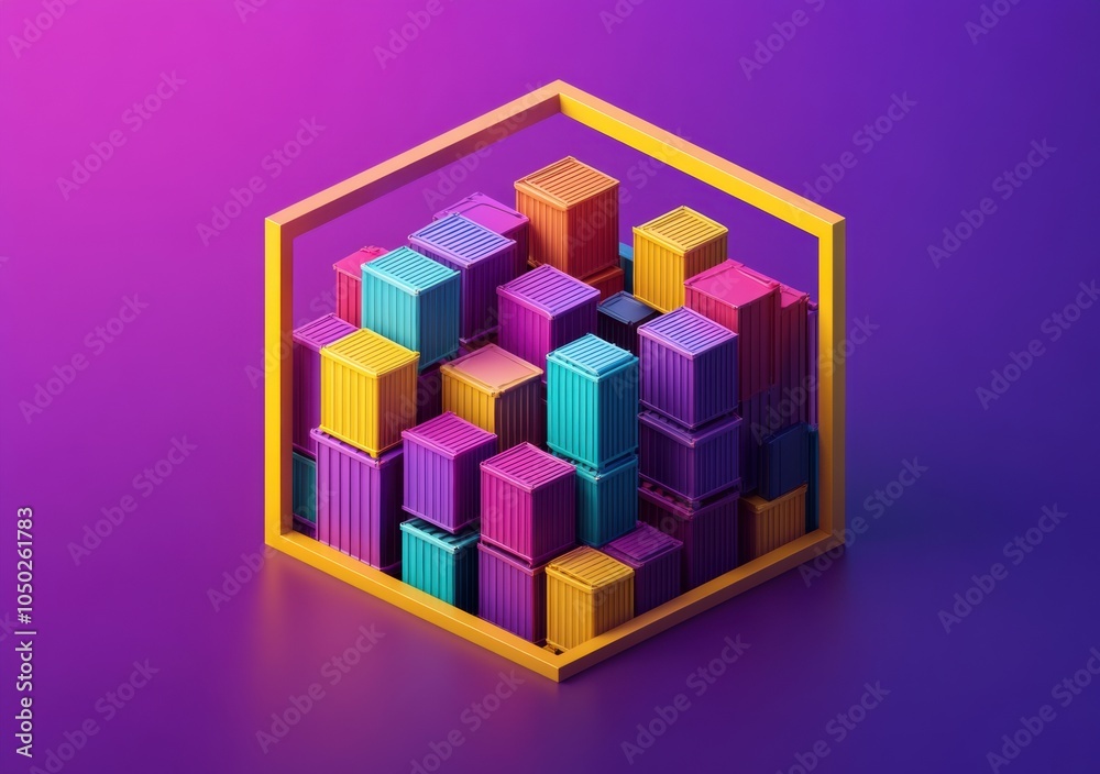 Colorful Shipping Containers. Colorful Shipping Containers.