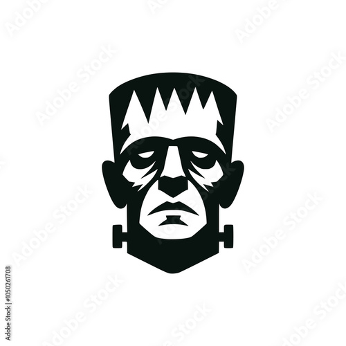 frankenstein monster myth legend horror halloween logo vector illustration template design