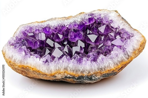 Cracking Open a Geode Reveals a Stunning Display of Sparkling Amethyst Crystals in Vibrant Purple