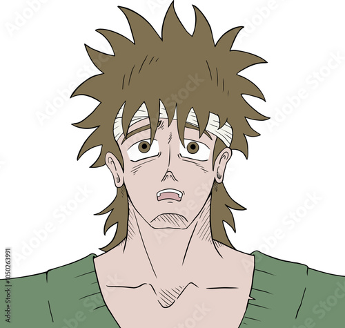Design of man with surprised expression