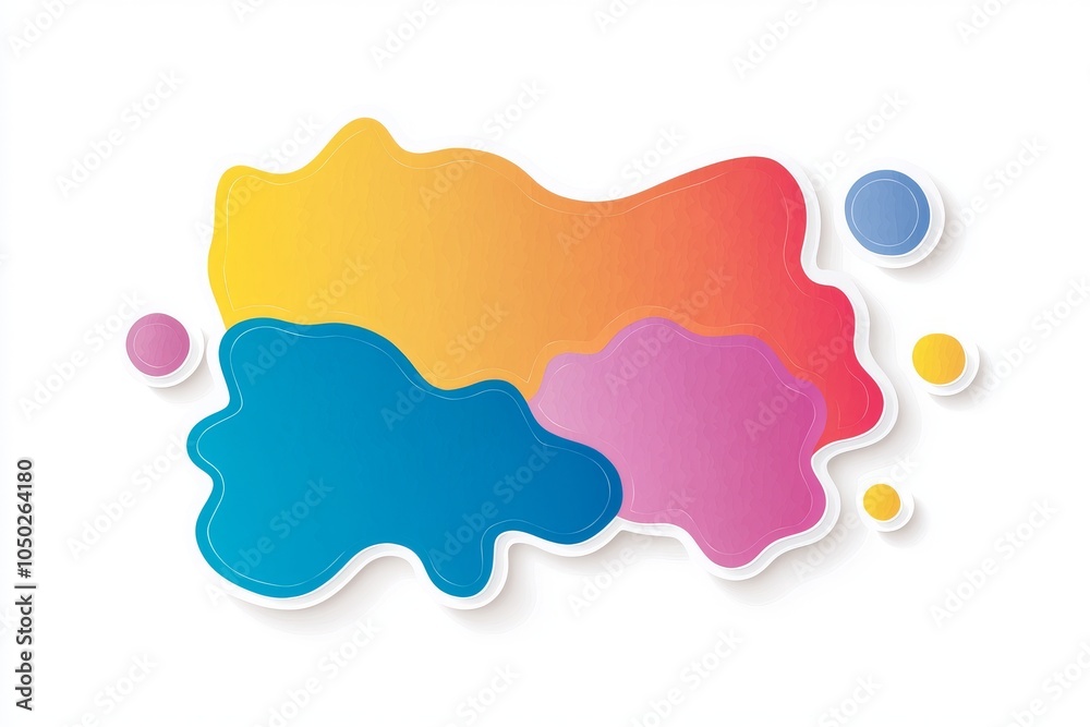 Colorful abstract shapes in vibrant hues of yellow, orange, pink, and blue on a clean white background. Colorful abstract shapes in vibrant hues of yellow, orange, pink, and blue on a clean white background.