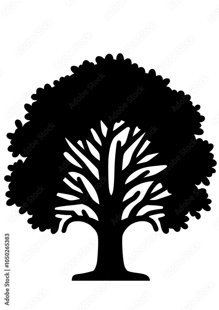 Naklejka premium Tree Svg, Tree Icon, Plant SVG, Leaves SVG, Family Tree SVG, Tree Clipart, Tree Cricut, Tree Cut file, Tree of Life SVG, Tree with branches, Forest SVG, Wood SVG, Tree PNG, JPG
