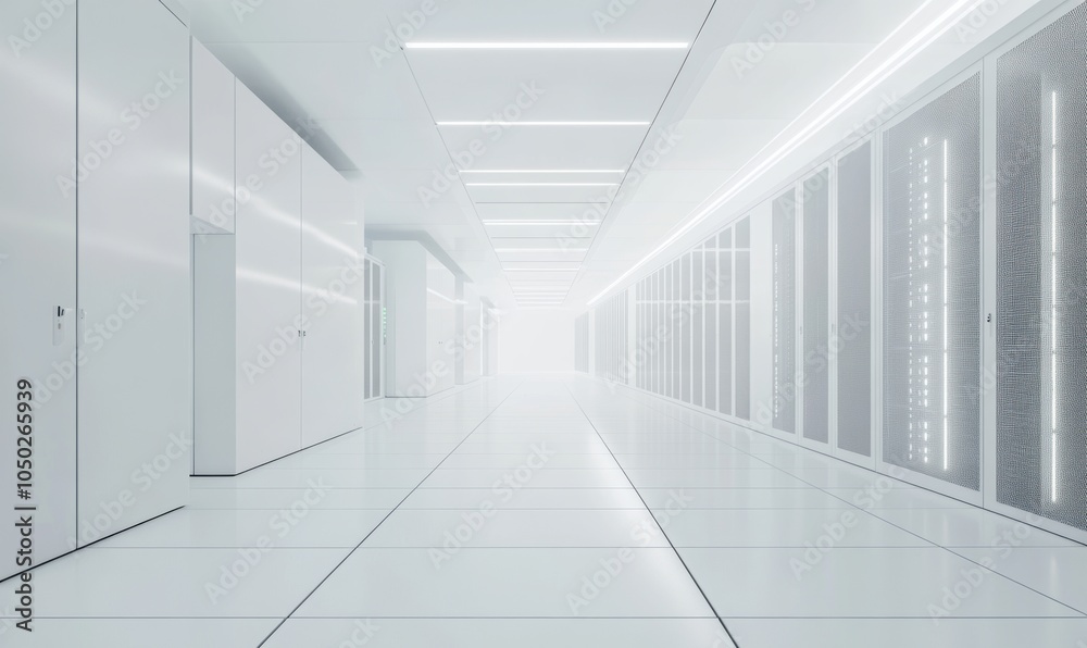 White Server Room Corridor.