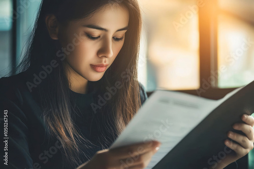 Free Download Lawyer businesswoman holding document to reading lawsuit and checking about financial business. - GFXLoad