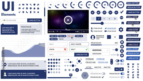 A spacious web template with placeholders for text, images, and UI controls; suitable for business pages or innovation showcases