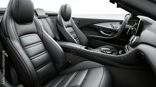 Wallpaper Mural Soft, high-end leather car seats with polished metal accents, offering a luxurious and comfortable feel, isolated in a luxury car interior. Torontodigital.ca