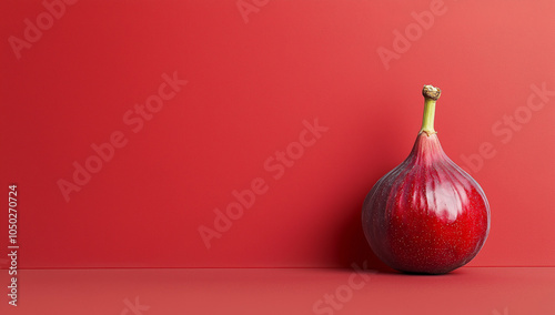 Figo vermelho vibrante em um fundo transparente com amplo espaço para texto promocional photo