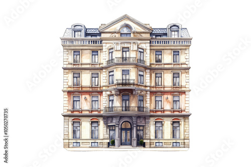 Elegant Four-Story Historic Building Facade