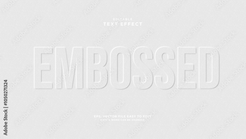 Embossed paper editable text effect