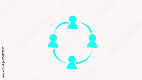 New account create icon,invention  simple design  concept animation with 4 People contact icon animated line