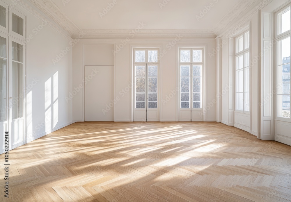 Obraz premium Empty Room with Windows.