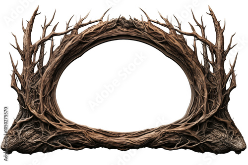 Decorative Gothic church window frame on a transparent background	