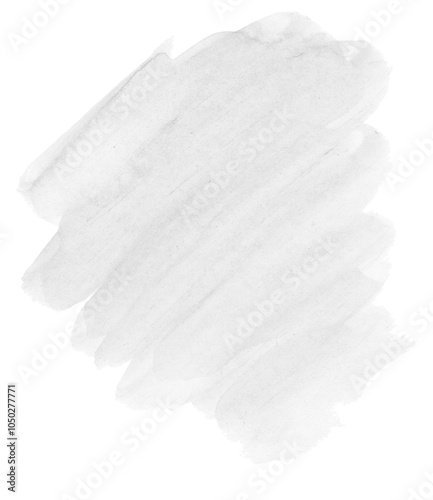 Gray Soft Pastel Watercolor Brush Stroke on Transparent Background