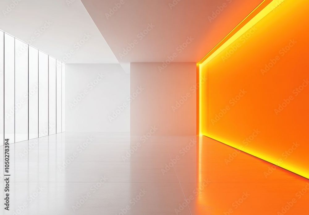 Fototapeta premium Orange Wall Room.