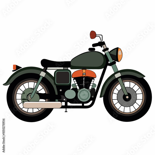Royal Enfield motorcycle vector Illustration on a white background 