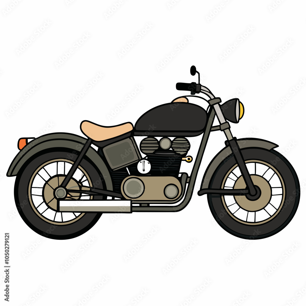 Obraz premium Royal Enfield motorcycle vector Illustration on a white background 