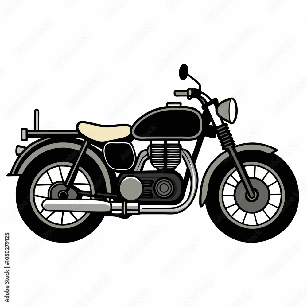Fototapeta premium Royal Enfield motorcycle vector Illustration on a white background