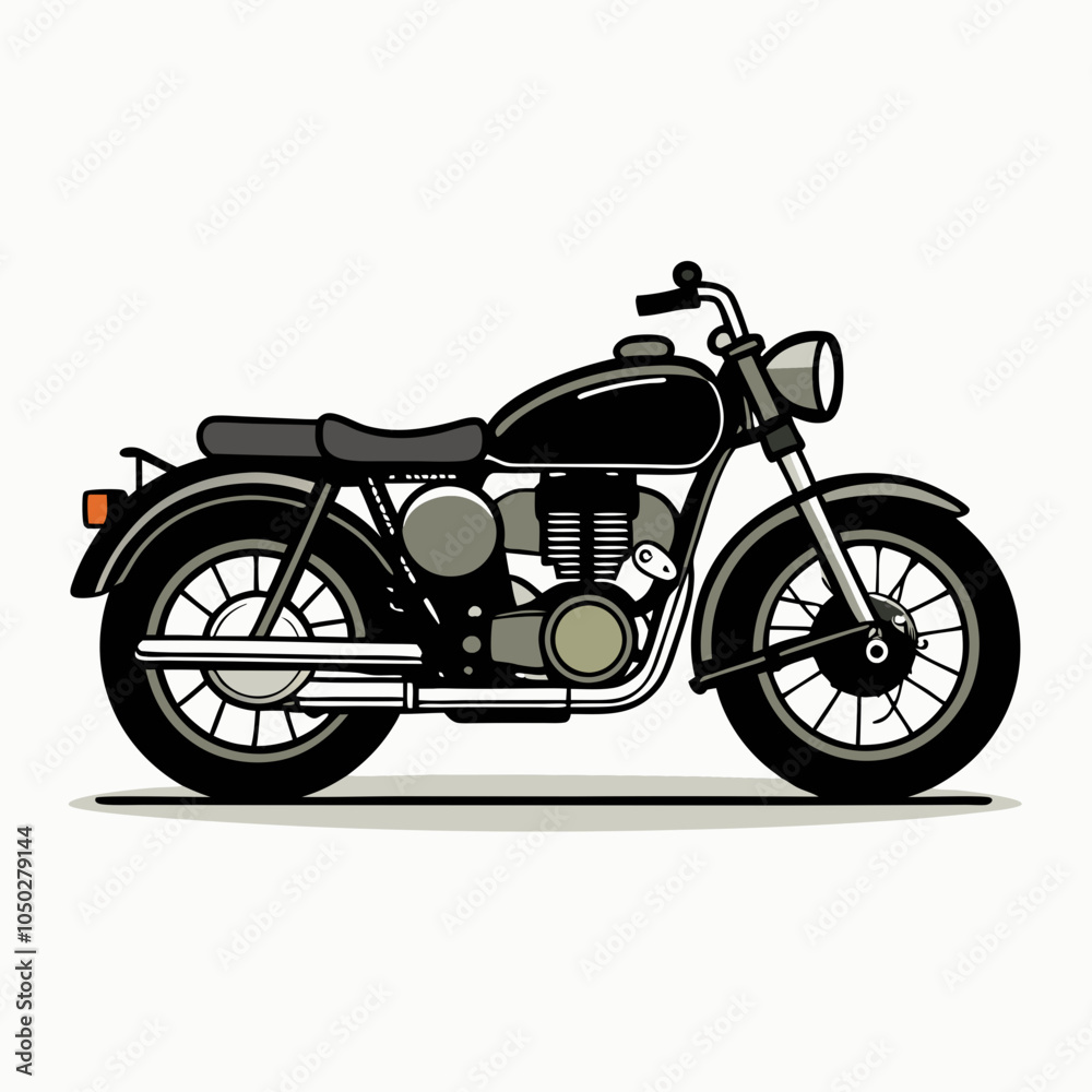 Royal Enfield motorcycle vector Illustration on a white background Royal Enfield motorcycle vector Illustration on a white background